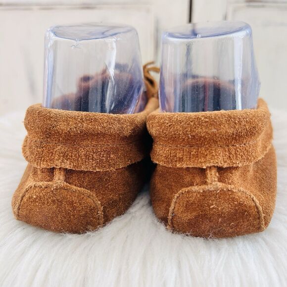 Minnetonka Thunderbird Animikii Softsole Brown Suede Leather Moccasins Size 5.5 - Picture 5 of 8